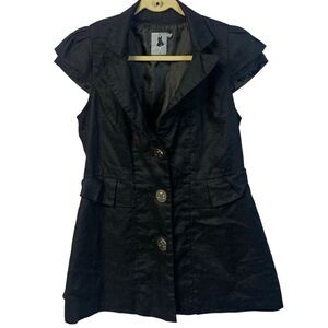 ESTHER's ARCHIVES Puff Short Sleeves Linen Blazer Jacket